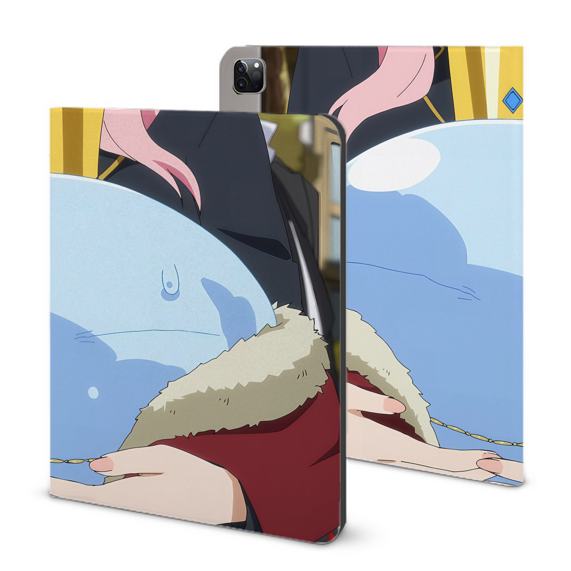 （画像用） 転スラ Regarding Reincarnated to Slime IPad ケース ブック型 PUレザー TPU 耐衝撃 軽量 薄型 ペン収納なし 全面保護 IPad 各モデル対応